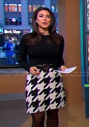 Erielle’s houndstooth skirt on Good Morning America