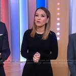 Eva’s black long sleeve fitted dress on Good Morning America