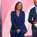 Eva’s blue vest and pant suit on Good Morning America