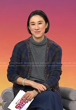 Eva Chen’s blue plaid cardigan on Today