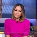 Eva’s pink puff sleeve sweater on Good Morning America