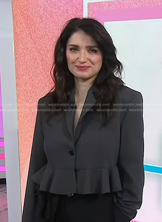 Eve Hewson’s grey peplum jacket on Today