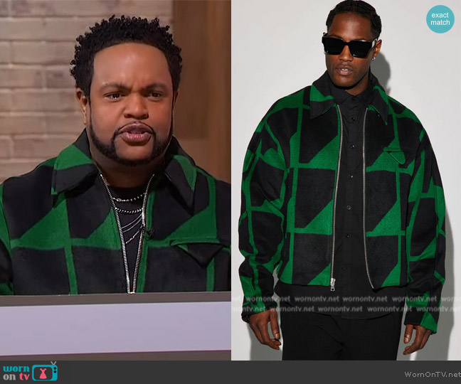 Fashion Nova Arnold Felt Jacquard Cropped Jacket worn by Jawn Murray on Sherri