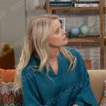 Felicia’s teal long sleeve blouse on General Hospital