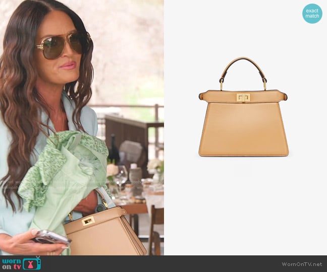 Fendi Peekaboo ISeeU Petite Bag in Beige worn by Lisa Barlow on The Real Housewives of Salt Lake City