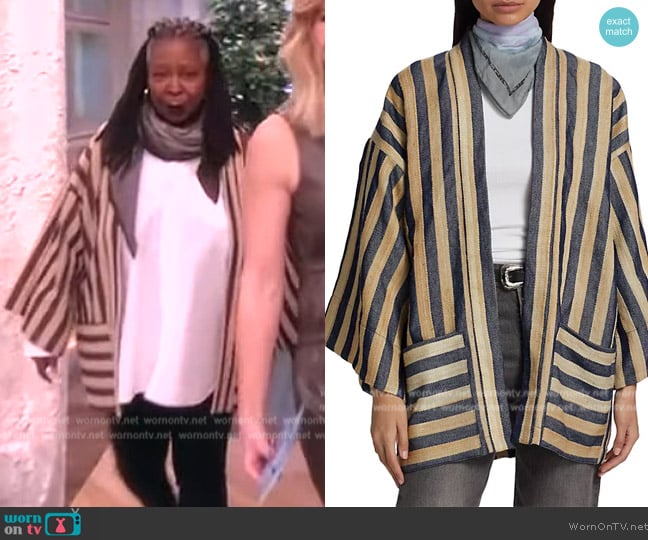 Fortela Dali Striped Open Jacket worn by Whoopi Goldberg on The View