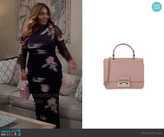 Furla Mini Bella Leather Top Handle Bag worn by Daniella King (Mignon) on Tyler Perrys Sistas