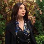 Gabi’s black floral wrap dress on Days of our Lives