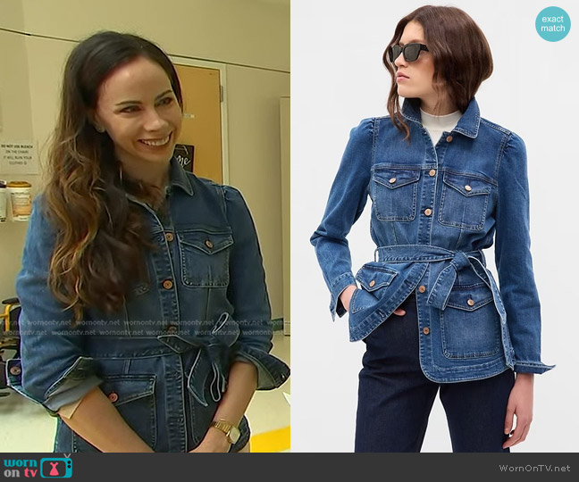 Gap Puff Sleeve Denim Jacket worn by Barbara Bush on Today