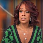 Gayle King’s green houndstooth dress on CBS Mornings