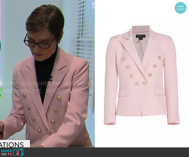 Generation Love Delilah Blazer in Pastel Pink worn by Catherine Herridge on CBS Mornings