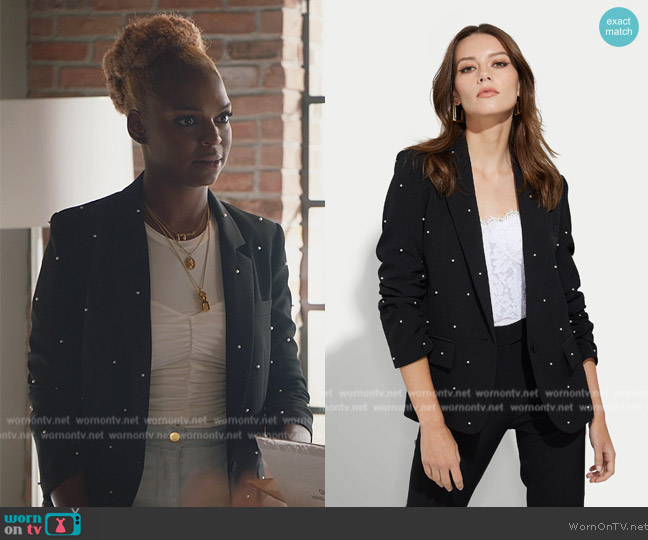 Generation Love Nadia Pearl Blazer worn by Vanessa Johnson (Samantha Marie Ware) on All Rise