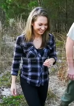 Ginger’s black plaid flap pocket shirt on Good Morning America