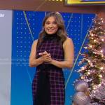 Ginger’s black and Pink plaid belted dress on Good Morning America