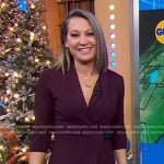 Ginger’s brown wrap dress on Good Morning America