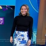 Ginger’s grey floral pencil skirt on Good Morning America