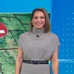 Ginger’s grey turtleneck sweater dress on Good Morning America