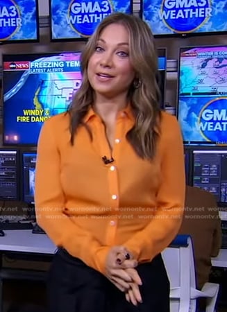 Ginger's orange button down shirt on Good Morning America