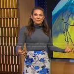 Ginger’s grey floral pencil skirt on Good Morning America