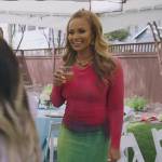 Gizelle’s pink and green print sheath dress on The Real Housewives of Potomac