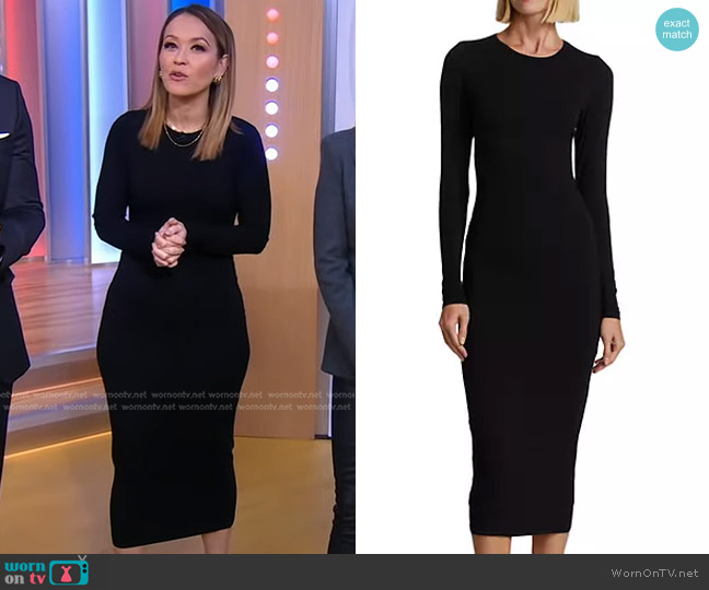 WornOnTV: Eva’s black long sleeve fitted dress on Good Morning America ...