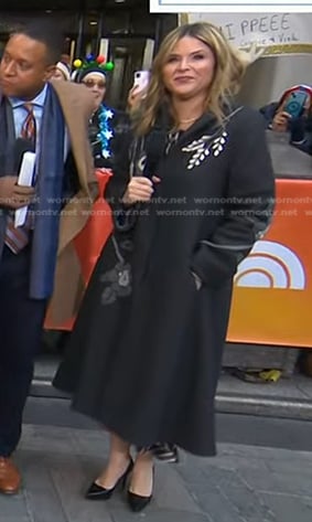 Jenna’s grey floral embroidered coat on Today