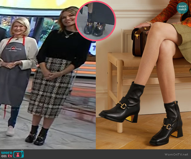 Gucci Horsebit-Detailed Leather Ankle Boots worn by Savannah Guthrie on Today