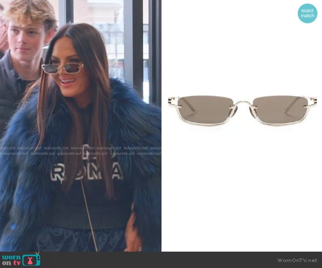 Gucci Interlocking G Rectangle-Frame Sunglasses worn by Lisa Barlow on The Real Housewives of Salt Lake City