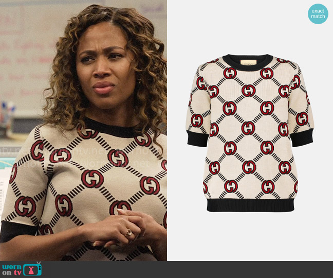 Chris’s Gucci monogram print sweater on The Morning Show