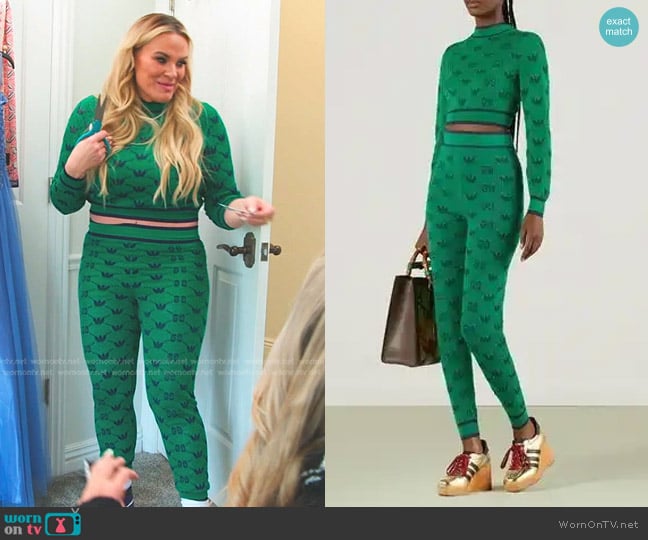 Gucci x Adidas Wool Jacquard Sweater and Joggers worn by Heather Gay on The Real Housewives of Salt Lake City