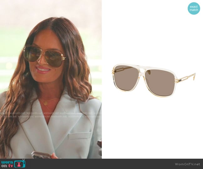 Gucci Transparent Pilot-Frame Sunglasses worn by Lisa Barlow on The Real Housewives of Salt Lake City