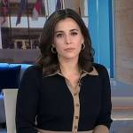 Hallie Jackson’s black contrast trim knit dress on Today