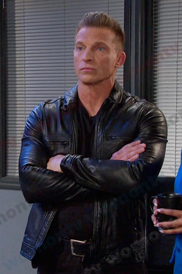 Harris’s black leather zip jacket on Days of our Lives