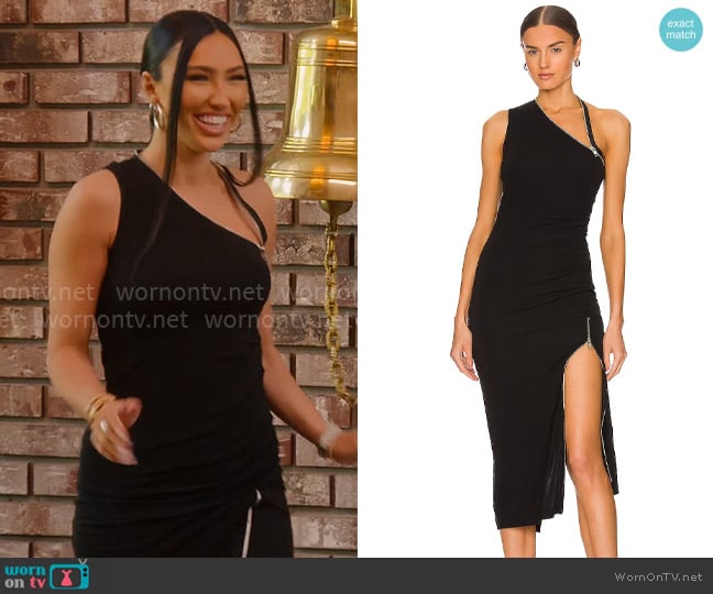 Helmut Lang Asymmetrical Zip Dress worn by Bre Tiesi on Selling Sunset