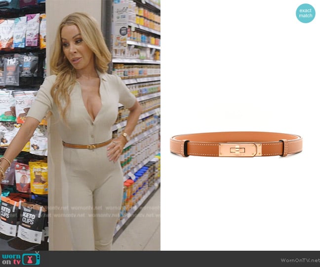 Hermes Epson Kelly Belt worn by Lisa Hochstein (Lisa Hochstein) on The Real Housewives of Miami