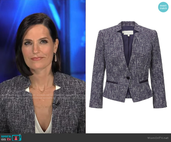 Hobbs Arabella Jacket in navy/ivory worn by Contessa Brewer on NBC News Daily