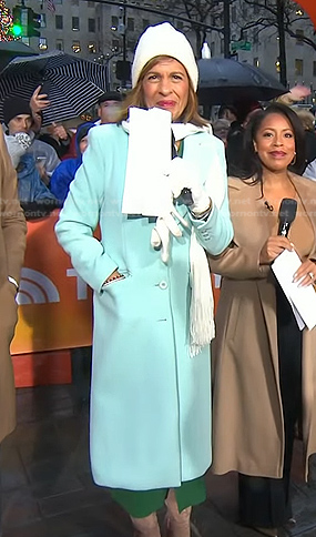 Hoda’s aqua blue coat on Today