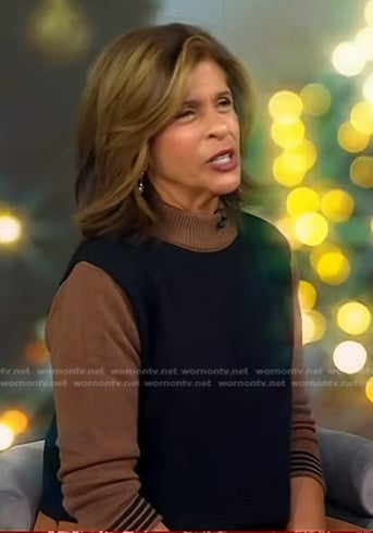 Hoda’s black and brown sweater on Today