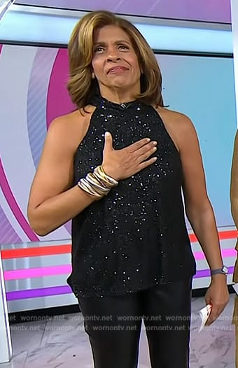 Hoda’s black sequin top on Today Family Holiday Card