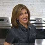 Hoda’s black short sleeve leather jumpsuit on Today