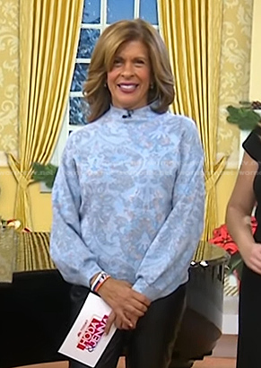 Hoda’s blue floral print sweater on Today