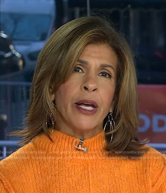 Hoda’s gold hoop drop earrings on Today