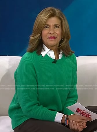 WornOnTV: Hoda's green ribbed sweater on Today, Hoda Kotb