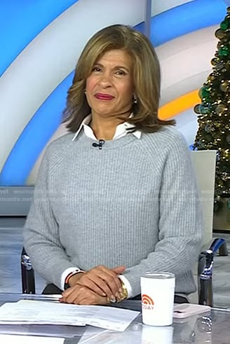 Hoda’s grey ribbed sweater on Today