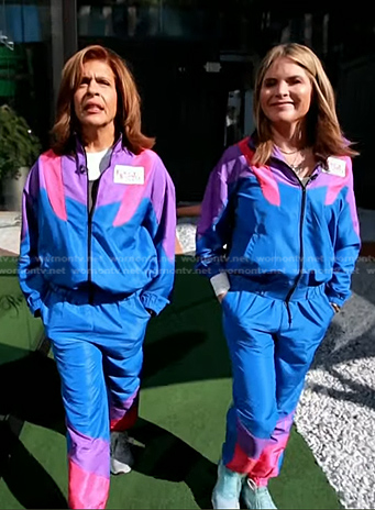 Hoda and Jenna’s colorblock track jacket and pants on Today