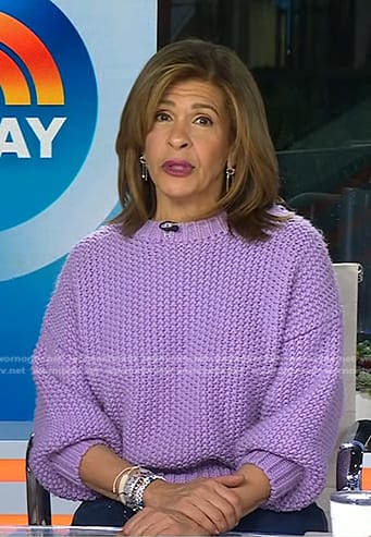 Hoda’s lilac knit sweater  on Today