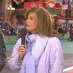 Hoda’s lilac puffer jacket and knit scarf on Today