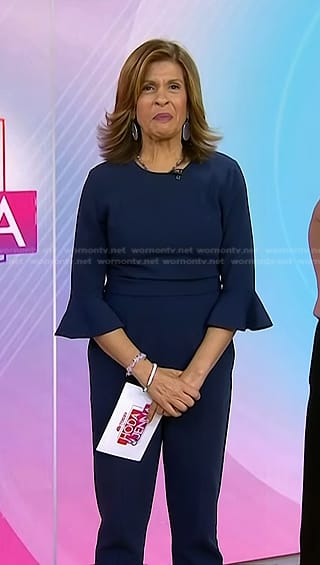 Hoda’s navy bell cuff jumpsuit on Today