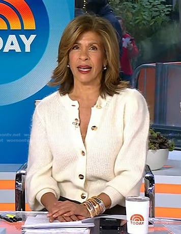 Hoda’s white cardigan on Today