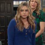 Holly’s blue long sleeve top on Days of our Lives